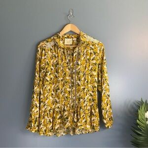 Maeve Anthropologie Janie Bunny Rabbit Print Blouse